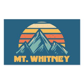 Mt. Whitney California Retro Turquoise Rectangular Sticker