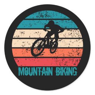 Mtb mountain biking vintage classic round sticker