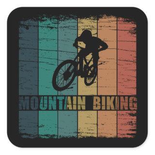 Mtb mountain biking vintage square sticker