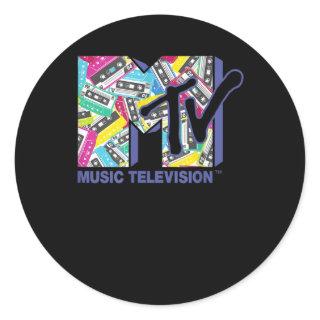 MTV Logo With Retro 80s Tapes Classic Round Sticker