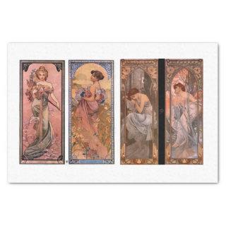 Mucha seasons ladies decoupage tissue paper