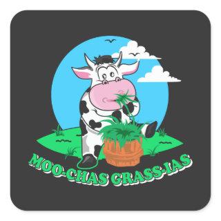 Muchas Gracias Moo Chas Grass Ias Square Sticker