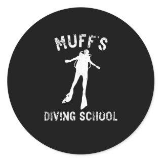 Muff's Diving School Cool Diving Instructors Classic Round Sticker