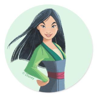 Mulan Courage in Every Step Classic Round Sticker