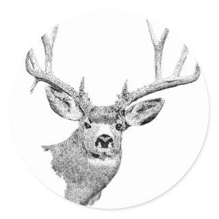 Mule Deer Classic Round Sticker