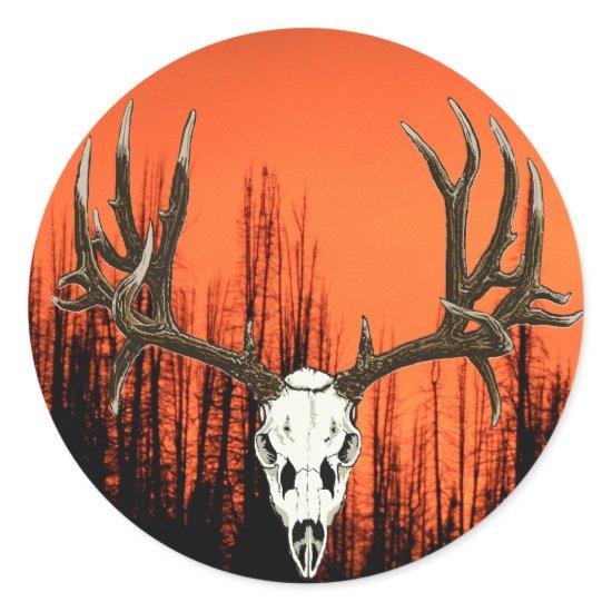 Mule Deer skull Classic Round Sticker