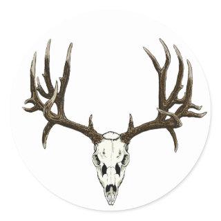 Mule Deer skull Classic Round Sticker