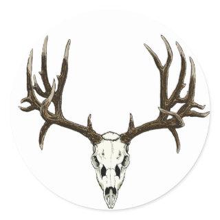 Mule Deer skull Classic Round Sticker