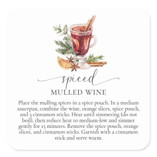 Mulled Wine Recipe Kit Christmas Square Sticker