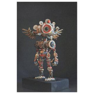 Multi colored abstract robot decoupage  tissue paper