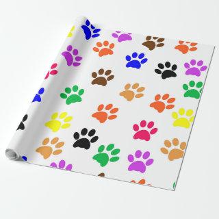 Multi-Colored Paws Print Pattern