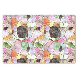 Multi-Colored Stained Glass Mosaic Decoupage Tissue Paper