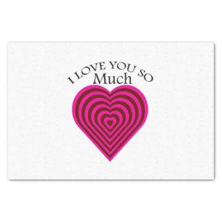 Multi pink color I love you strips heart hart Tissue Paper