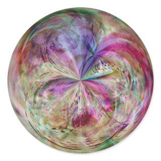 Multicolor Abstract Bubble Mandala Classic Round Sticker