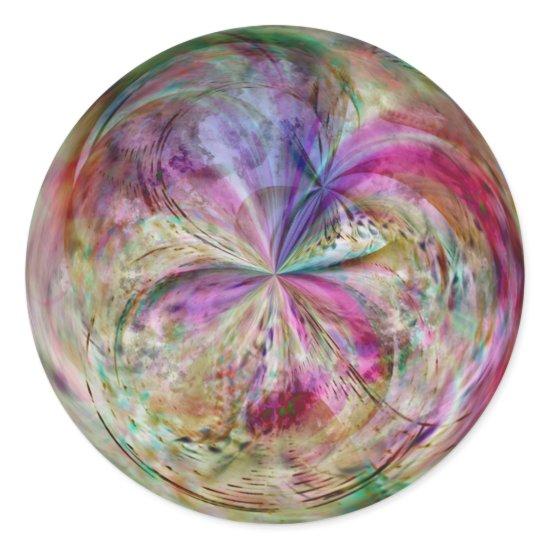 Multicolor Abstract Bubble Mandala Classic Round Sticker