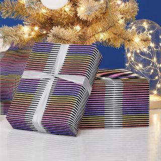 Multicolor Black White Pink Purple Stripes Pattern