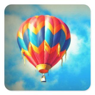 Multicolor Hot Air Balloon Square Sticker