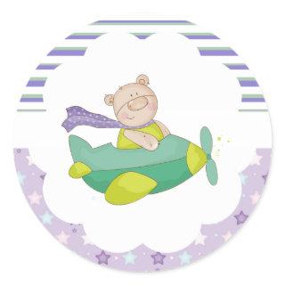 Multicolor Pastel Stripe  Classic Round Sticker