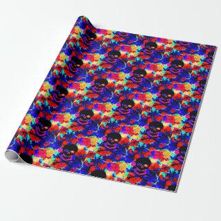 multicolor skull and cross bones pirate print