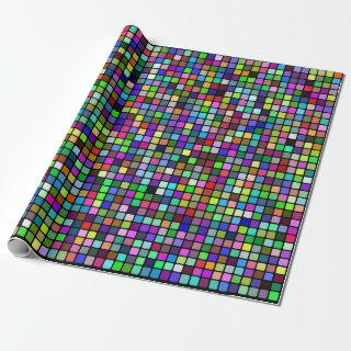 Multicolor Square Tiles Pattern (Black Background)