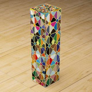 Multicolore geometric patterns with octagon shapes wine box