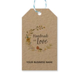 Multicolored Autumn Handmade with Love Quote Gift Tags