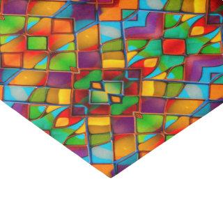 Multicolored Leaded Glass - Stained Window Pane Tissue Paper