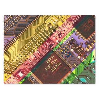 Multicolored Printed Circuit Board Personalized Tissue Paper