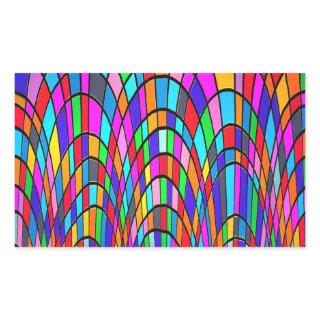 Multicolored Stained Glass Mosaic Abstract Art Rectangular Sticker