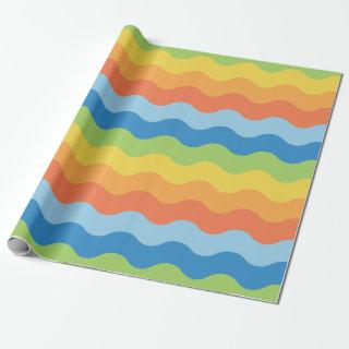 Multicolored Waves Pattern Wapping Paper