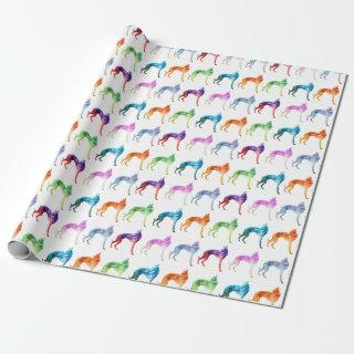 Multicoloured Whippet Waves Popart