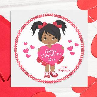Multicultural Happy Valentine's Day Classic Round Sticker