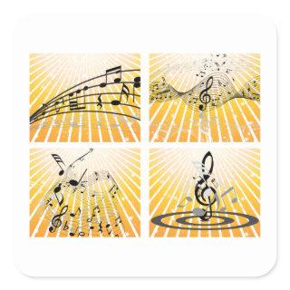 Multiple Music Notes Square Sticker