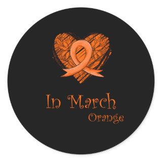 Multiple Sclerosis Awareness In March We Wear Oran Classic Round Sticker