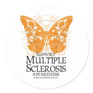 Multiple Sclerosis Butterfly Classic Round Sticker