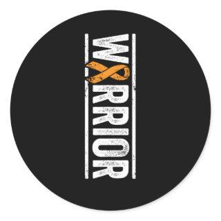 Multiple Sclerosis Warrior Vertical Ms Awareness R Classic Round Sticker