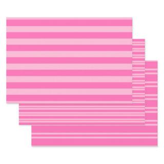 Multiple Stripe Patterns DIY Colors 2 Tone Pink  Sheets