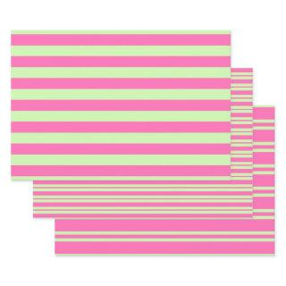 Multiple Stripe Patterns DIY Colors Celery Pink  Sheets