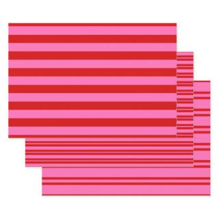 Multiple Stripe Patterns DIY Colors Red Hot Pink  Sheets