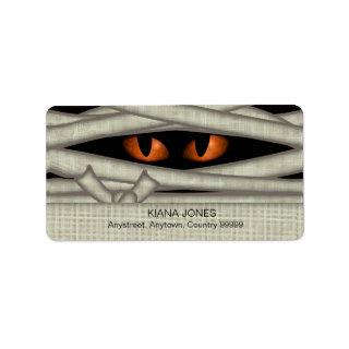 Mummy Eyes Halloween Orange ID685 Label