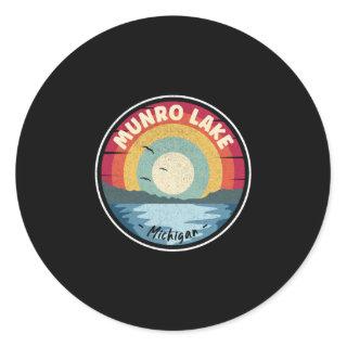 Munro Lake Michigan Colorful Scene Classic Round Sticker