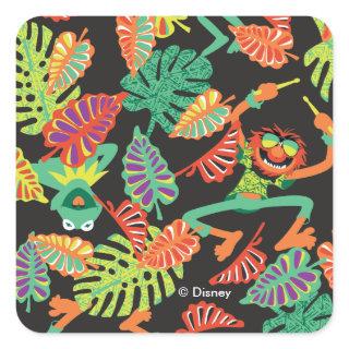 Muppets | Tropical Kermit & Animal Pattern Square Sticker