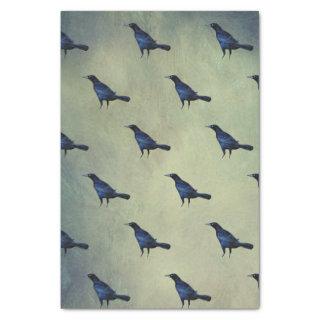 Murder of Crows Black Bird Goth Vintage Style Tissue Paper