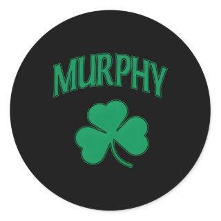 Murphy Irish Family Shamrock St Patricks Day Classic Round Sticker
