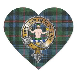 Murray Atholl Tartan & Badge Heart Sticker