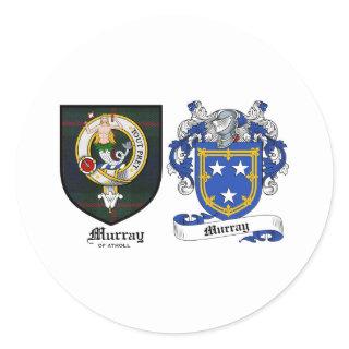 Murray Clan Crest & Murray Coat of Arms Classic Round Sticker