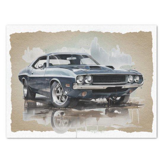 Muscle Car Decoupage Tissue Paper