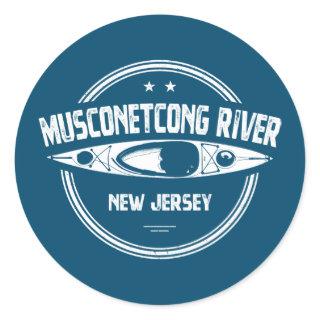 Musconetcong River New Jersey Kayaking Classic Round Sticker