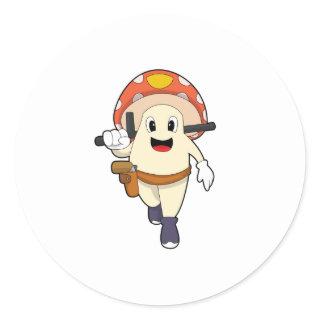Mushroom as Police officer at Police Classic Round Sticker