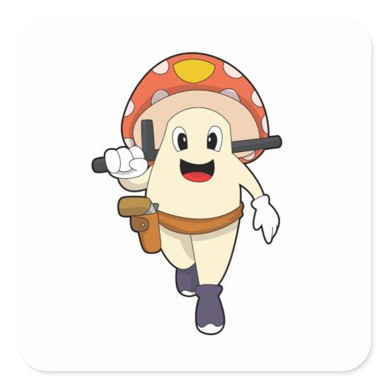 Mushroom as Police officer at Police Square Sticker